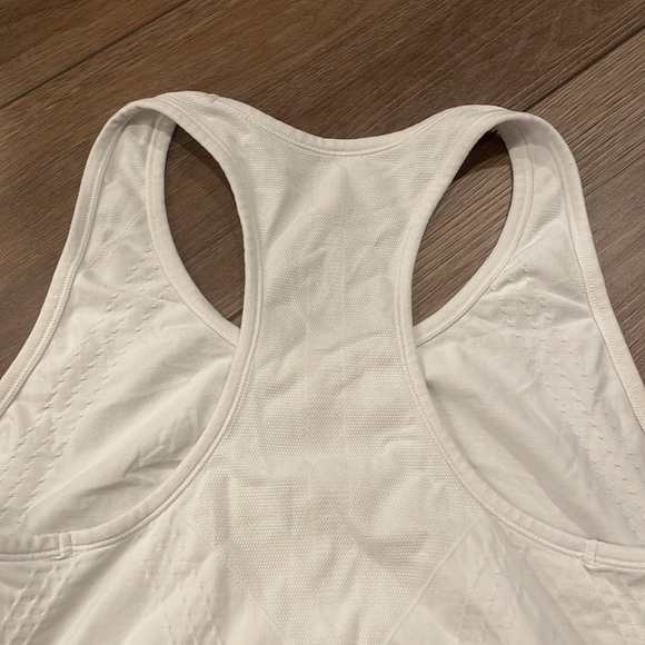Athleta White Speedlight Racerback Ruched Fitted Workout Tank Top - Picture 8 of 8
